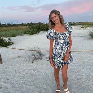 Abercrombie & Fitch Blue and White Floral Mini Dress
